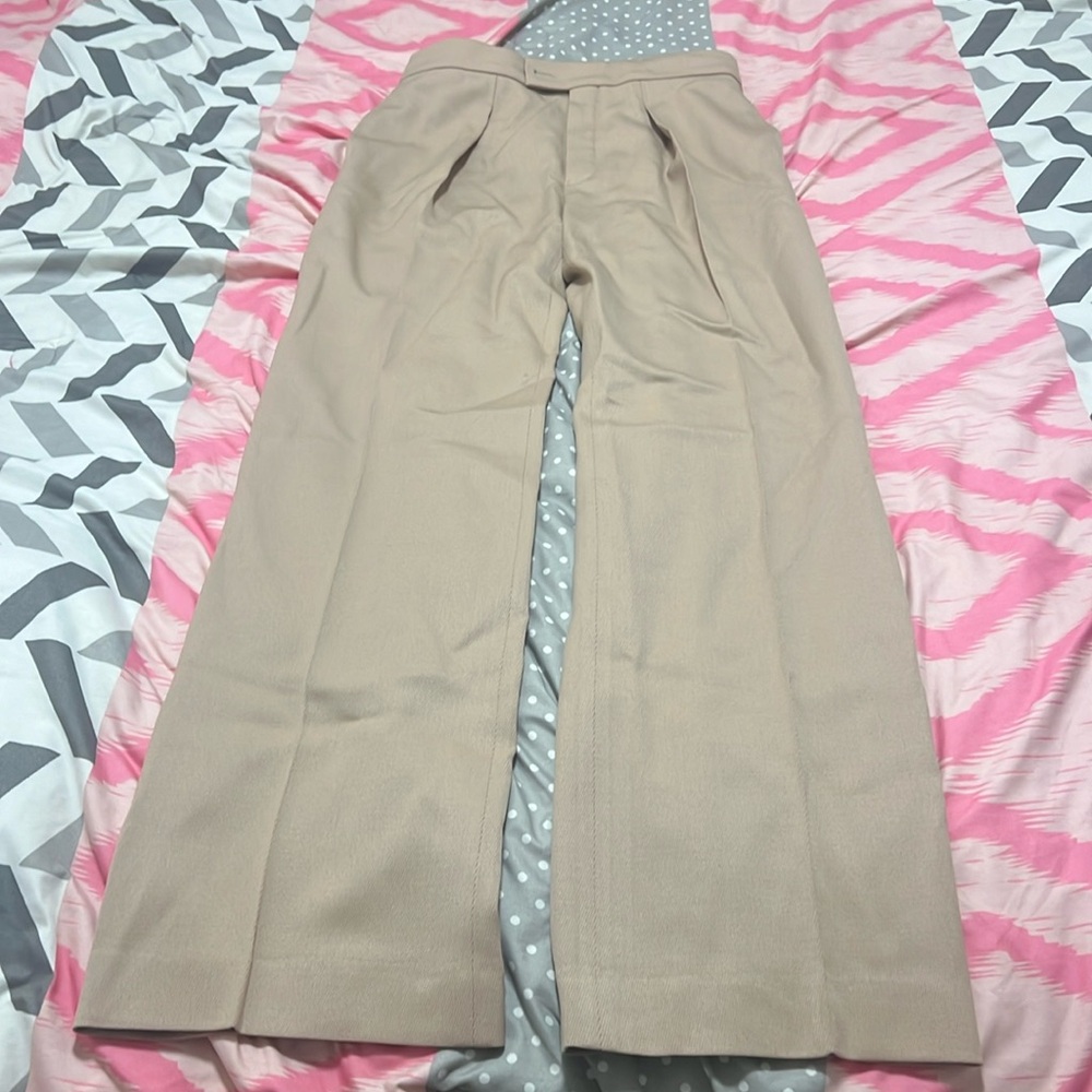Chloé Signature Straight-Leg Pants. Color Tan, size 36